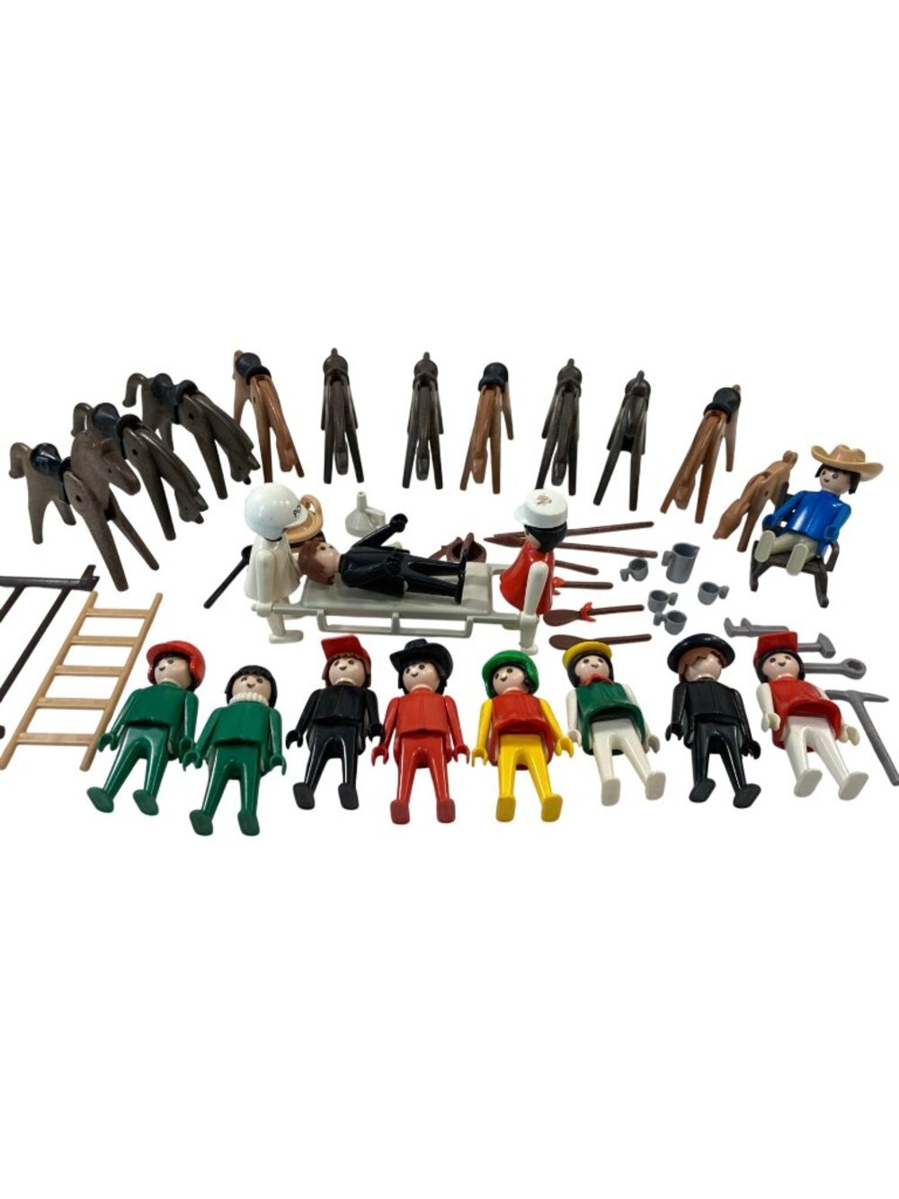 Playmobil Geobra Western Action Figures Horse People Weapon Tool Toy Lot 1974